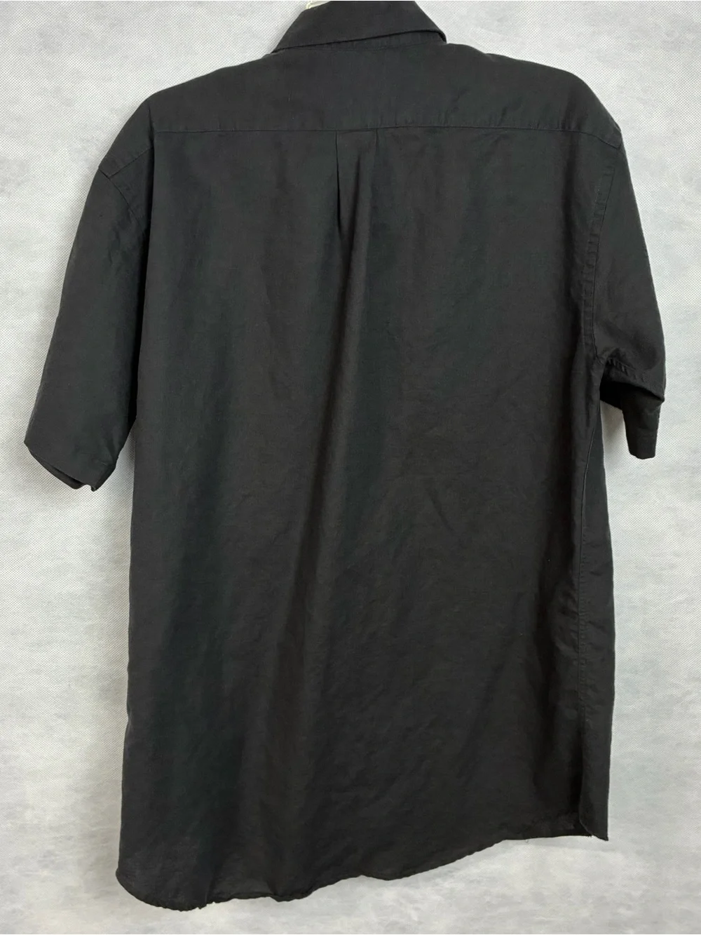 Stafford Relaxed Fit Mens Sz 16 Short Sleeve Shirt Black Button Up Casual Y2k